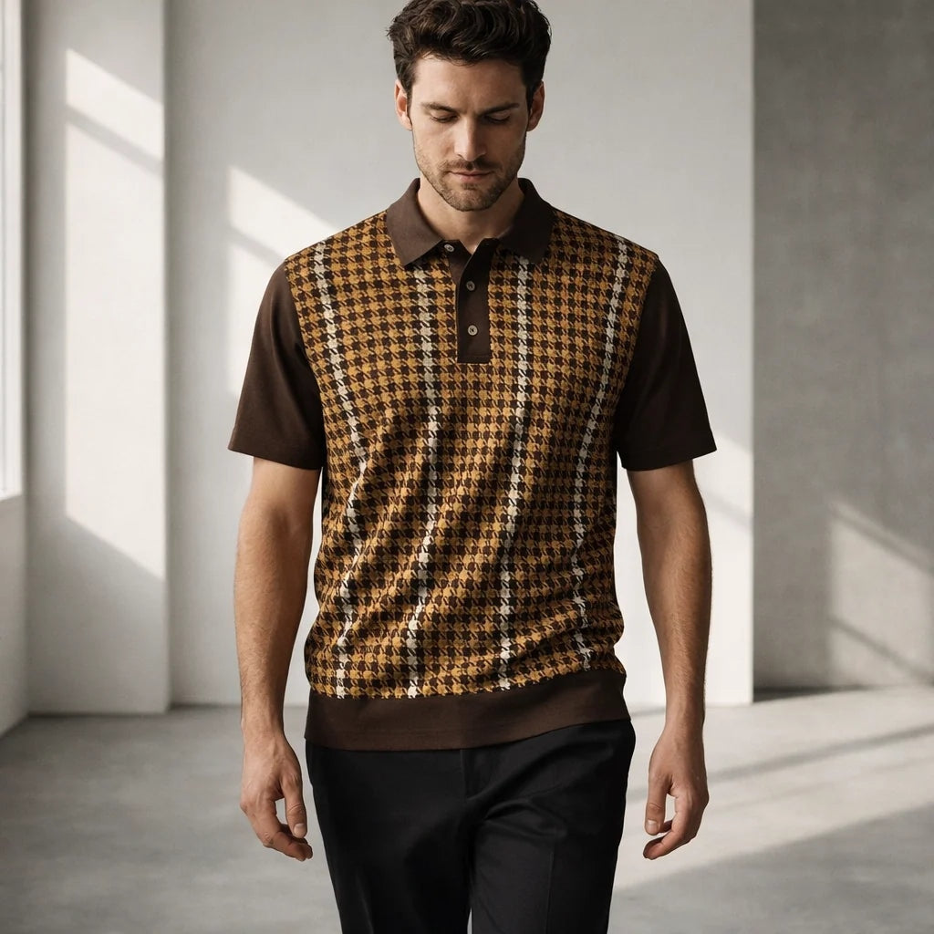 Pinnacle Men's Knit Polo Shirt - Breathable Cotton Blend