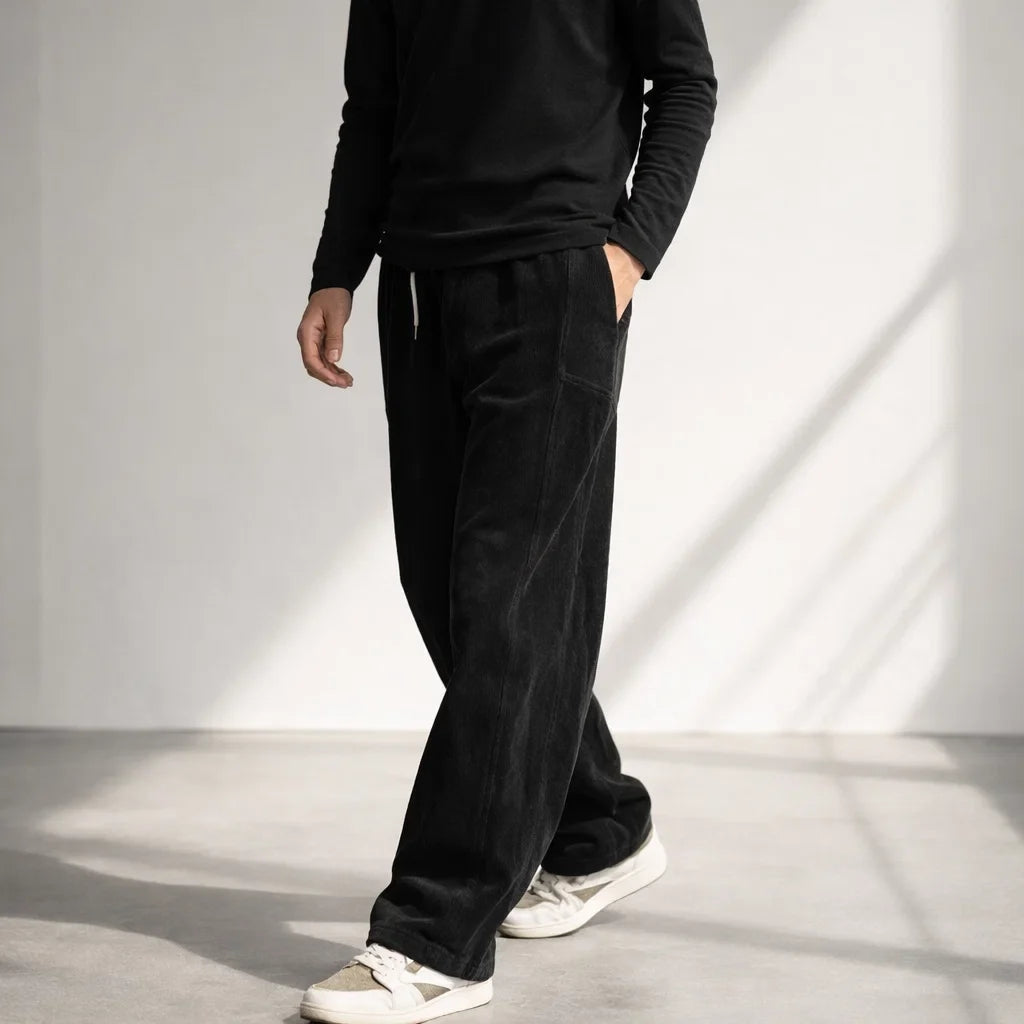 Men's Corduroy Drawstring Pants - Comfortable Casual Trousers